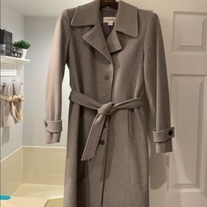 Gray mid calf coat